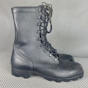 Vintage Ro Search Military Combat Boots Mens 9 W Black Leather Lace Up